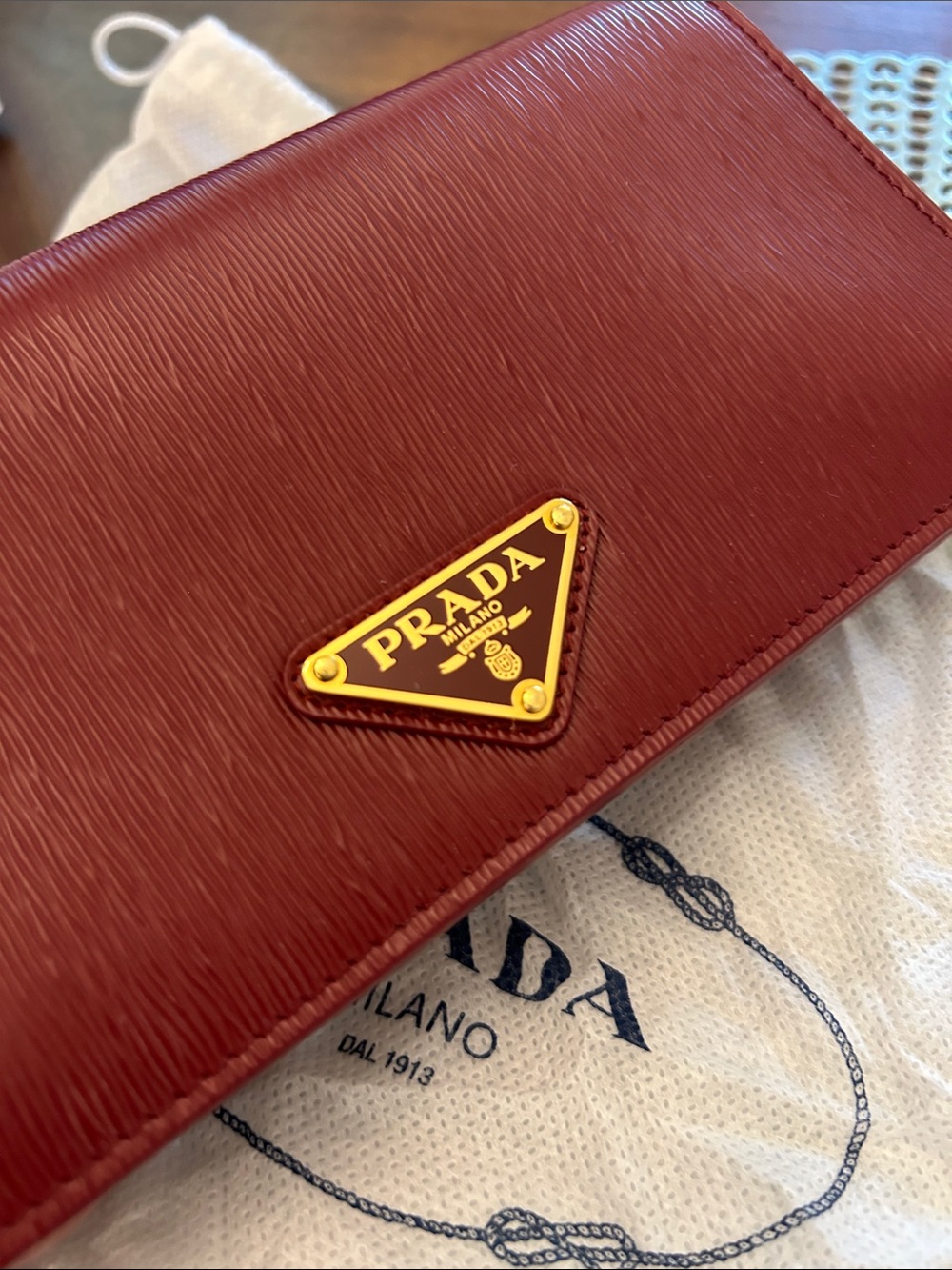 Prada Red Leather Chain Shoulder Bag - Picture 4 of 7